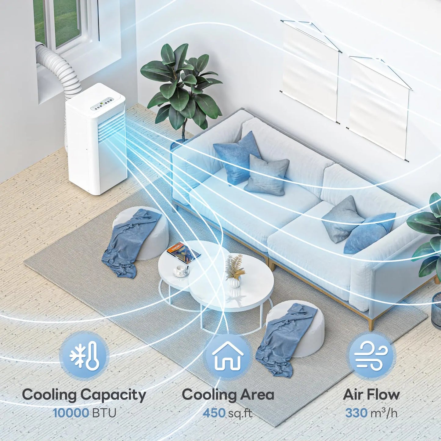 2026 Portable Air Conditioner - 4-IN-1 Quiet System with Cooling Fan