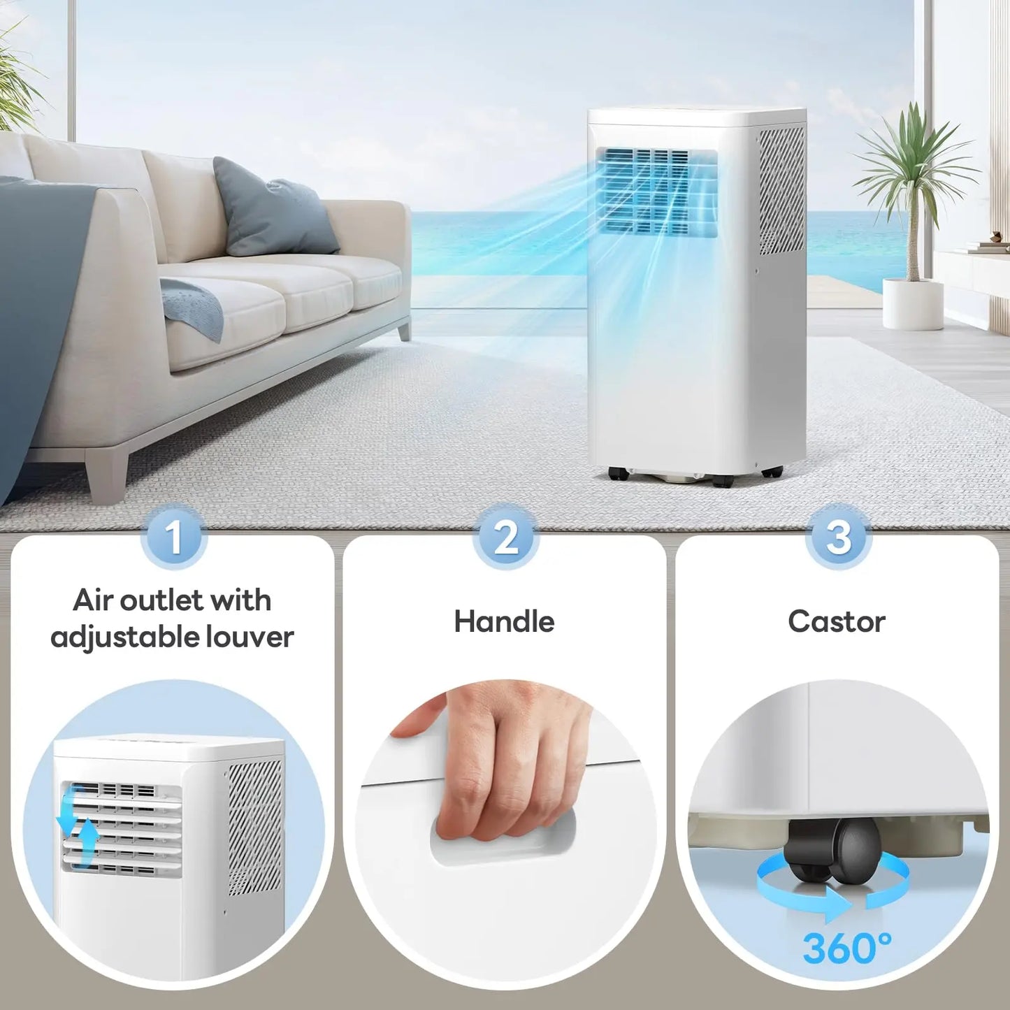 2026 Portable Air Conditioner - 4-IN-1 Quiet System with Cooling Fan